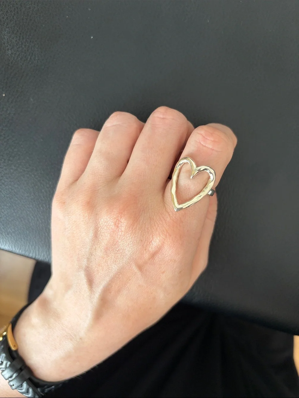 Silver Open Heart Ring - Women's Fashion Jewelry